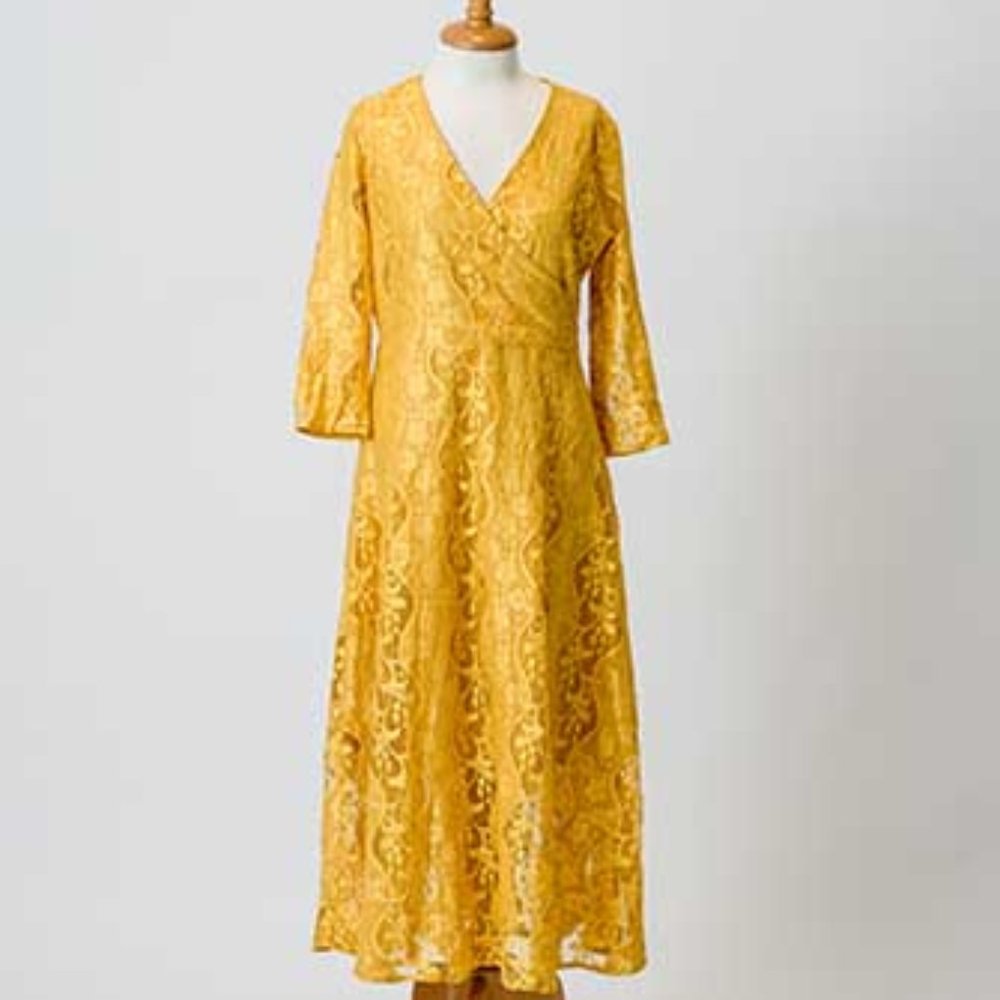 Coeur de Vague Yellow Lace Dress | Sz XXL